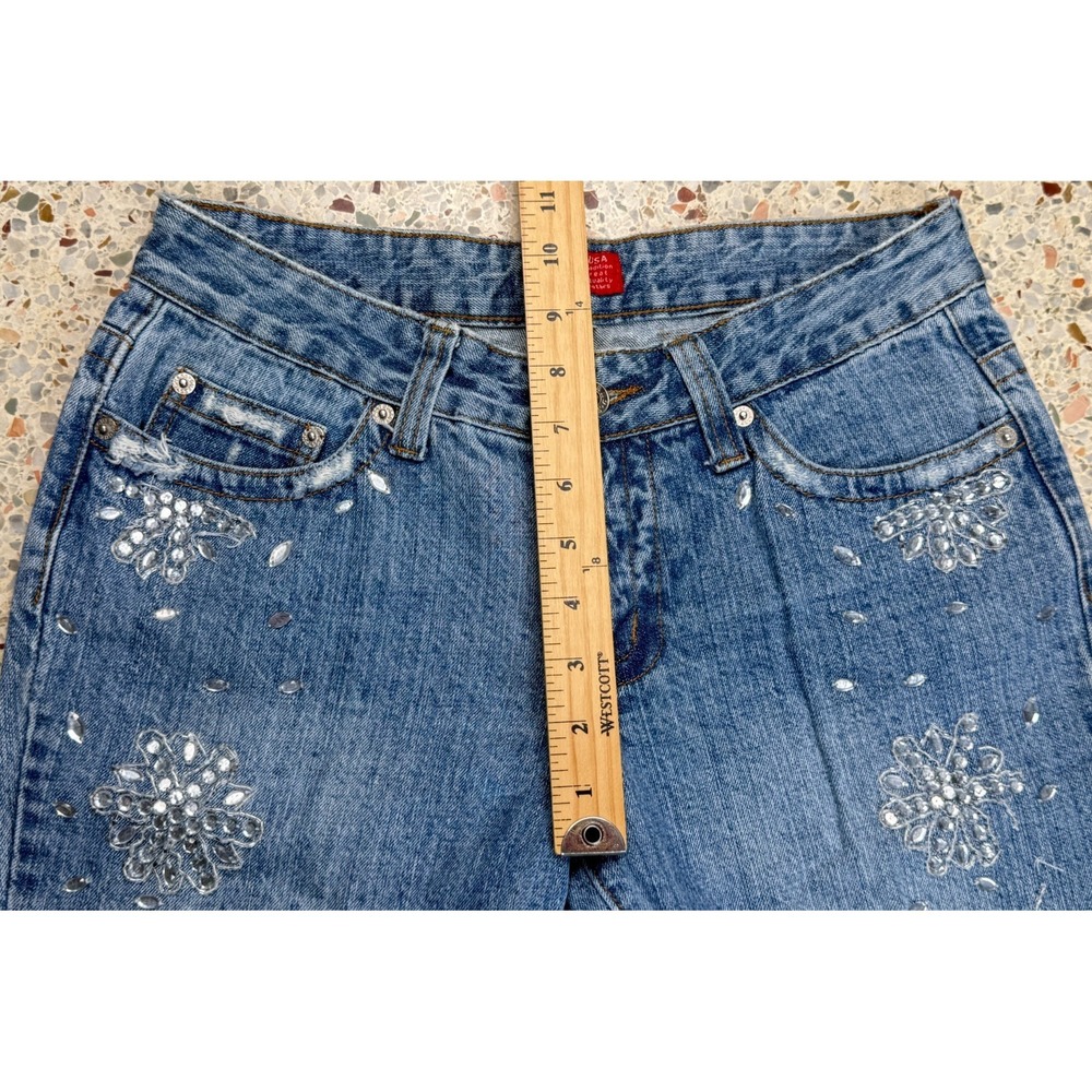 Guess‎ USA Vtg Women's Distressed & Bedazzled Bootcut Denim Jeans Size 29 - Picture 8 of 12